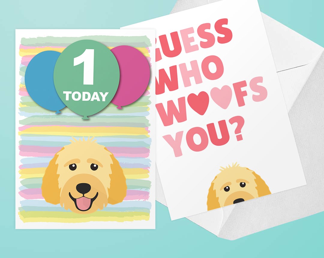 Two Best Selling Personalised Dog Greeting Cards