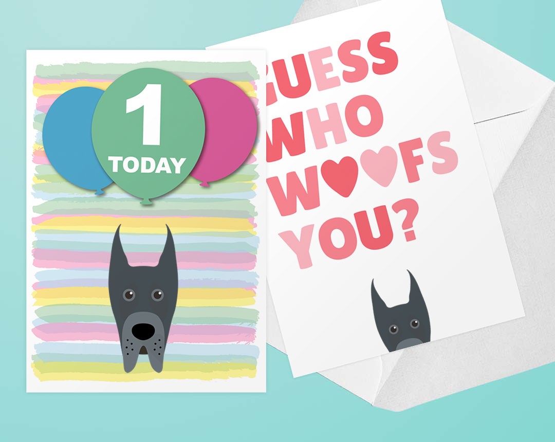 Two Best Selling Personalised Dog Greeting Cards