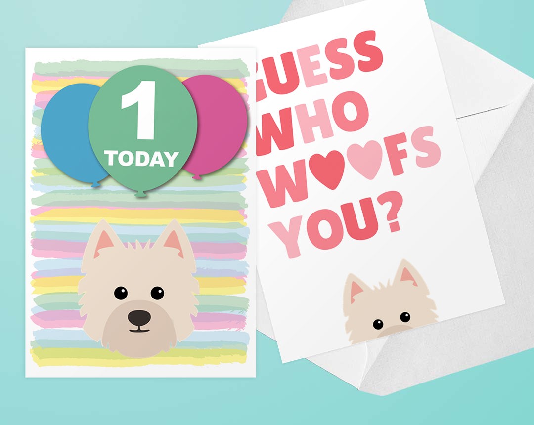 Two Best Selling Personalised Dog Greeting Cards