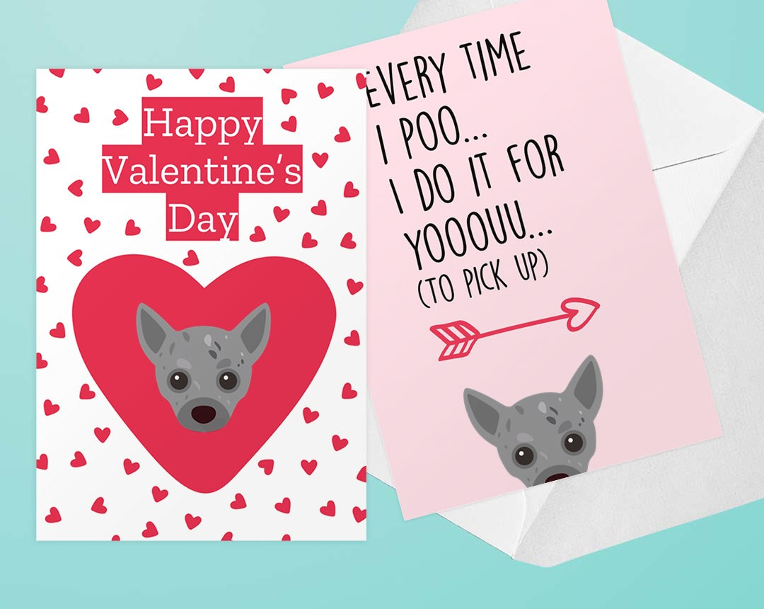 Cards for Valentines Day featuring your dog
