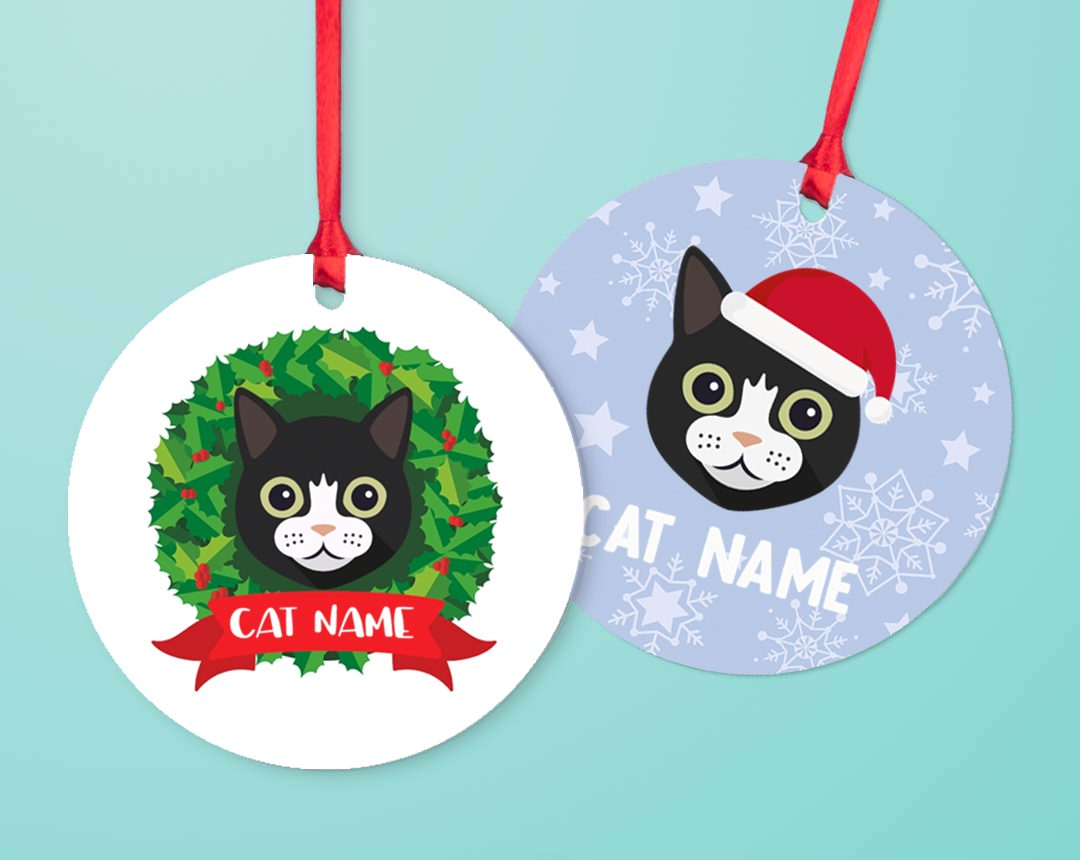 Personalised Cat Tree Decorations Baubles