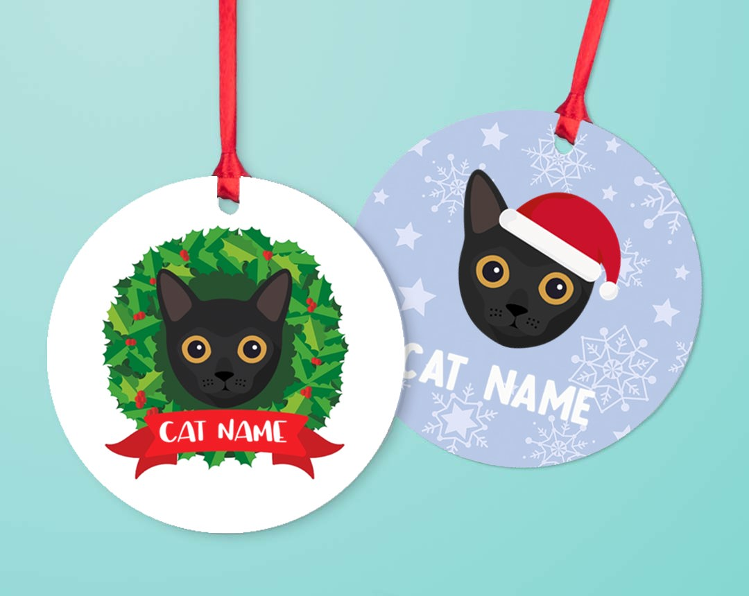 Personalised Cat Tree Decorations Baubles