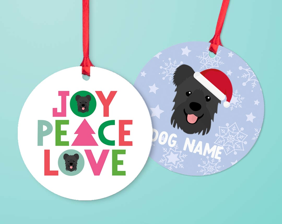 Two christmas tree decorations personalised with your dog