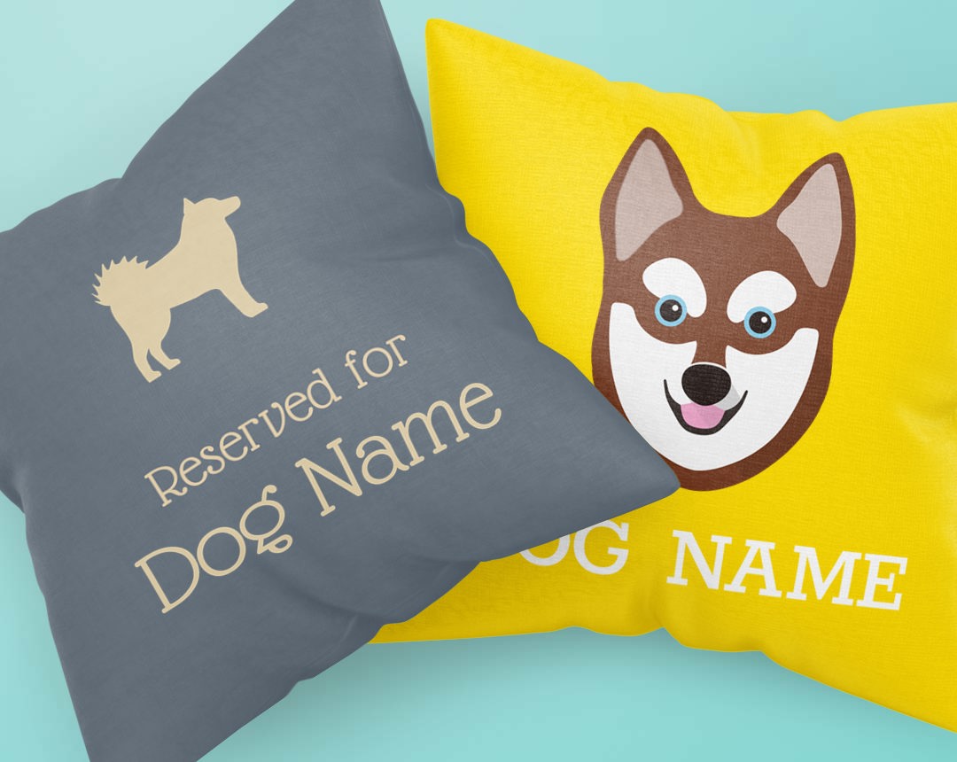 Two Personalized Dog Pillows