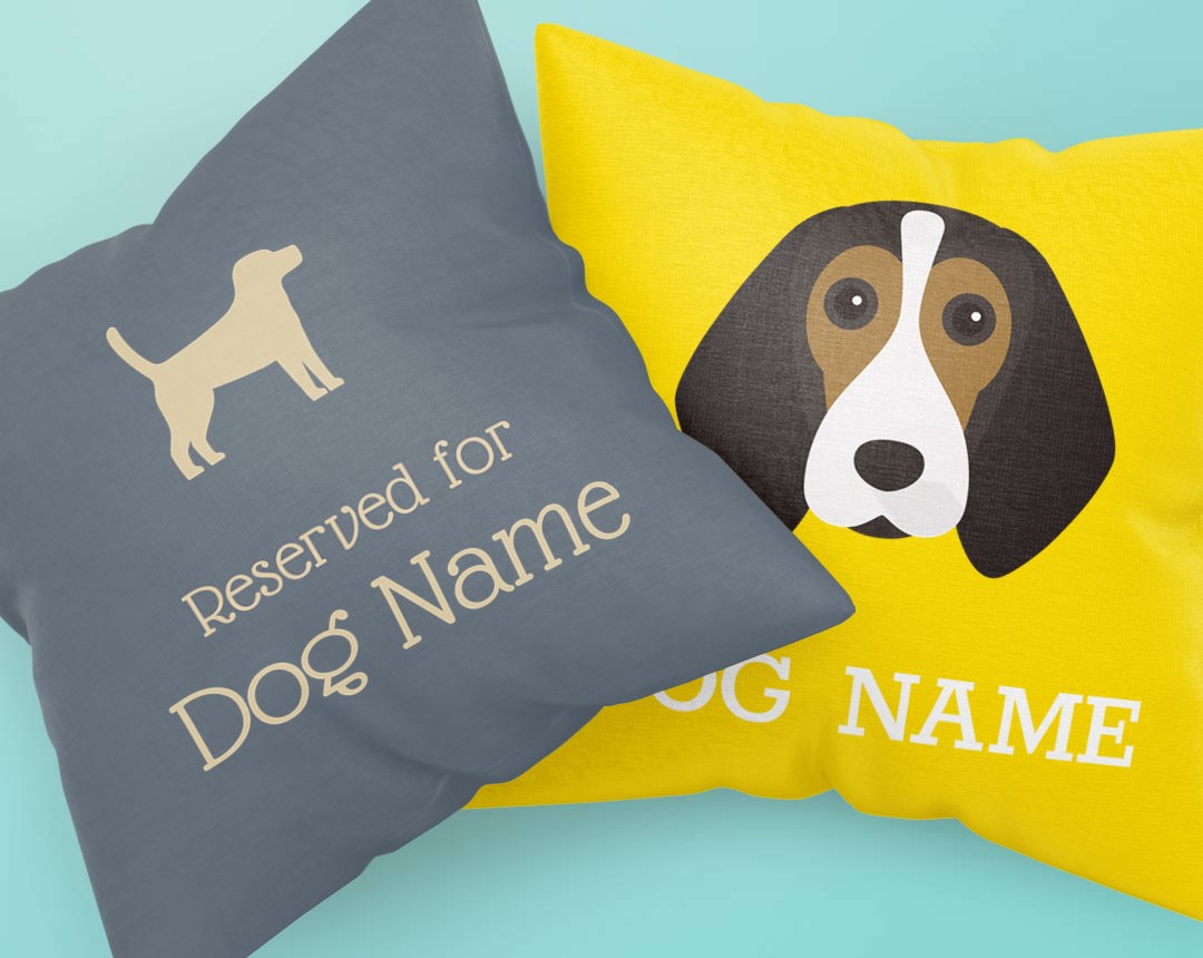 Two Personalized Dog Pillows