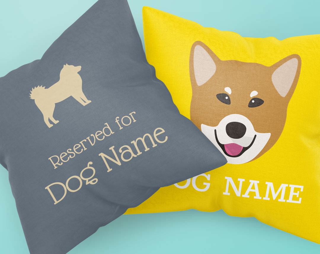 Two Personalized Dog Pillows