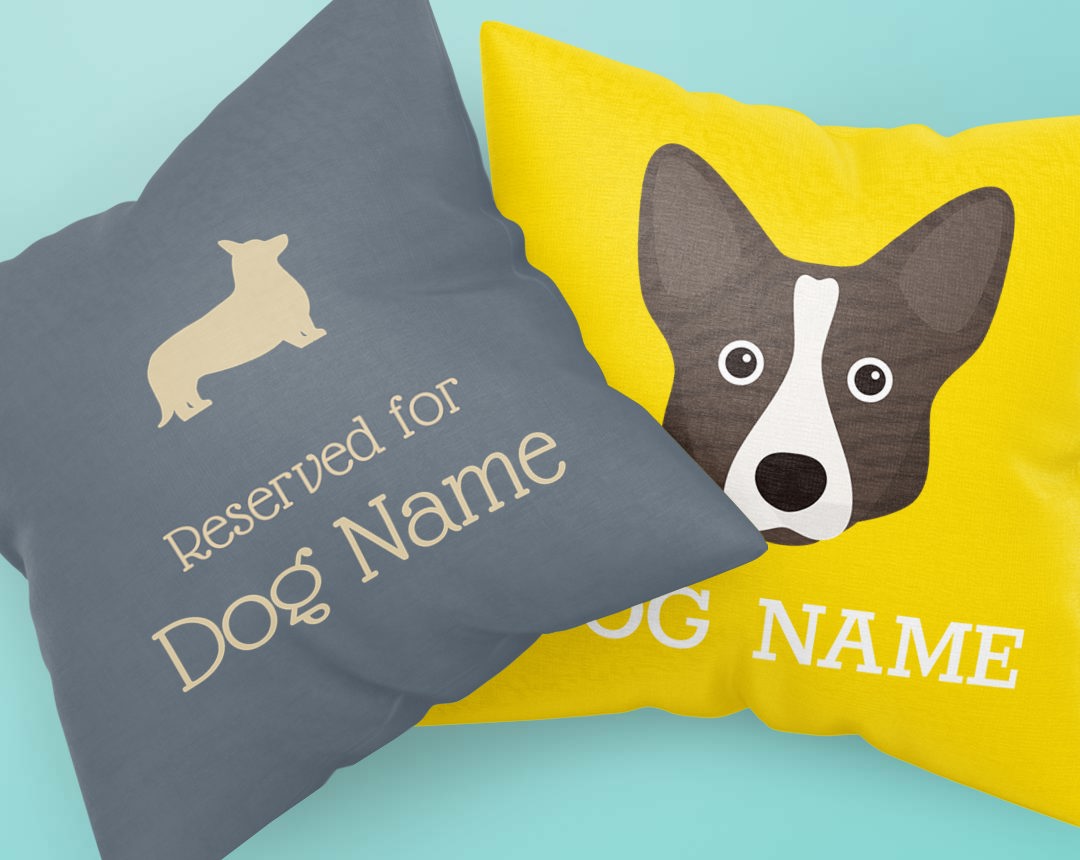 Two Personalized Dog Pillows