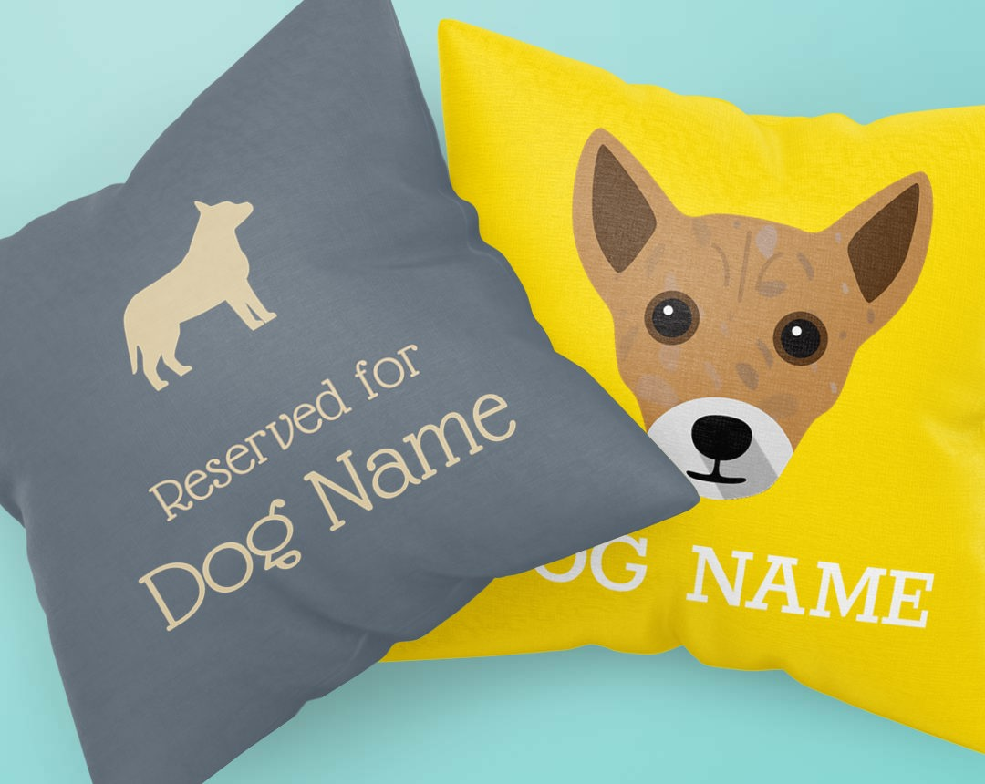 Two Personalized Dog Pillows