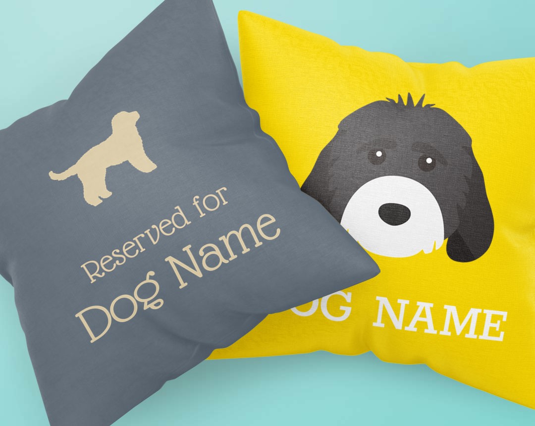 Two Personalized Dog Pillows