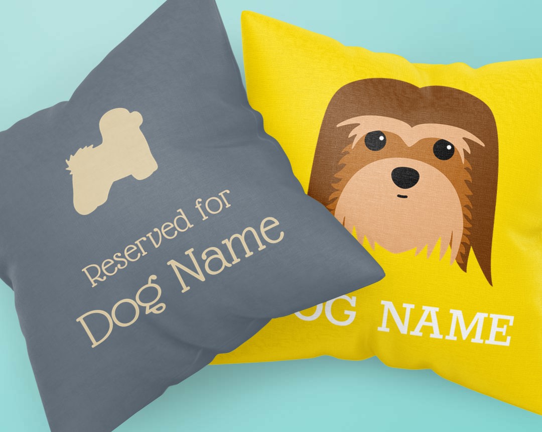 Two Personalized Dog Pillows