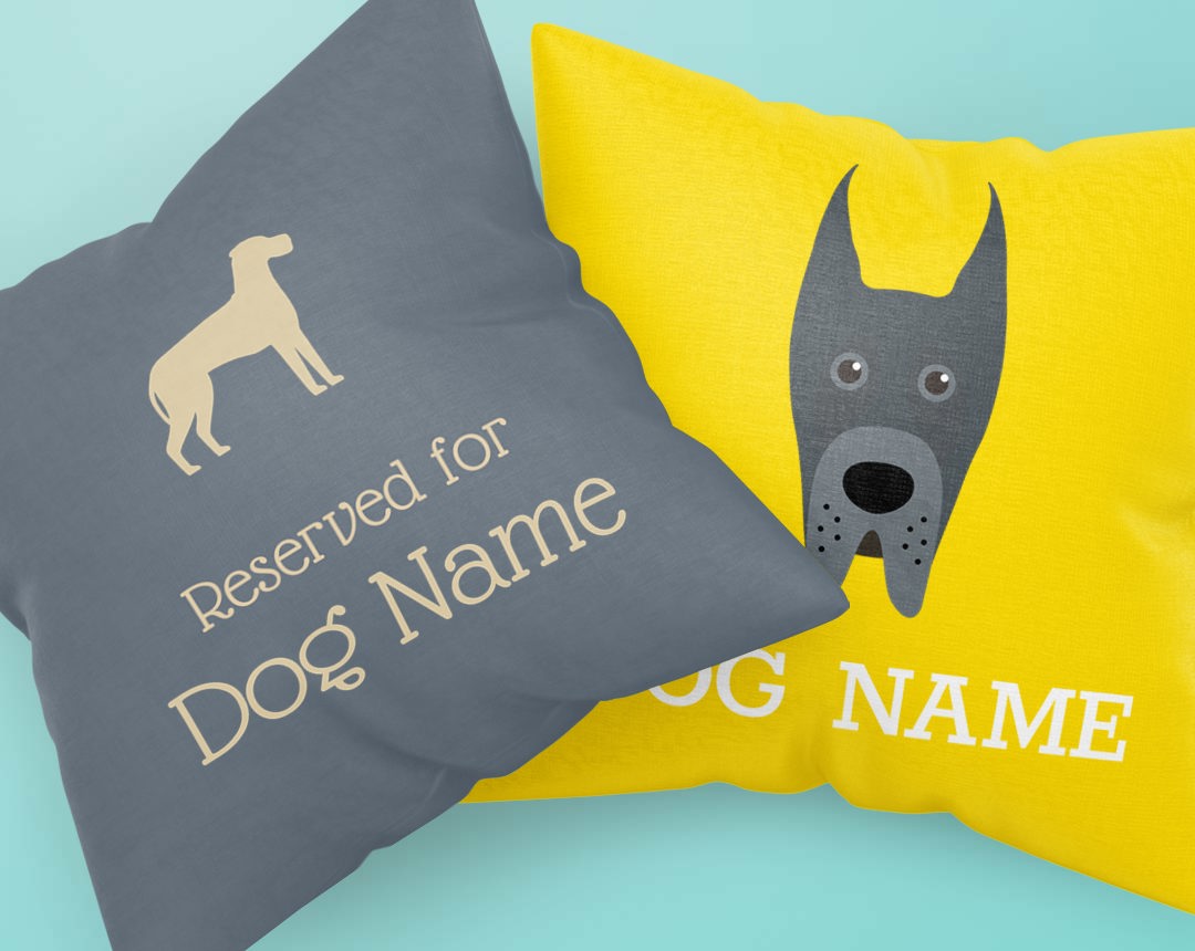 Two Personalized Dog Pillows