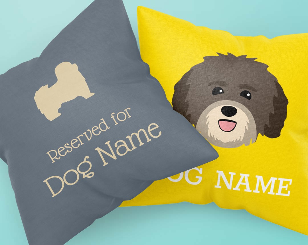 Two Personalized Dog Pillows