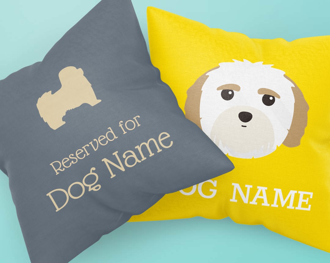 Two Personalized Dog Pillows