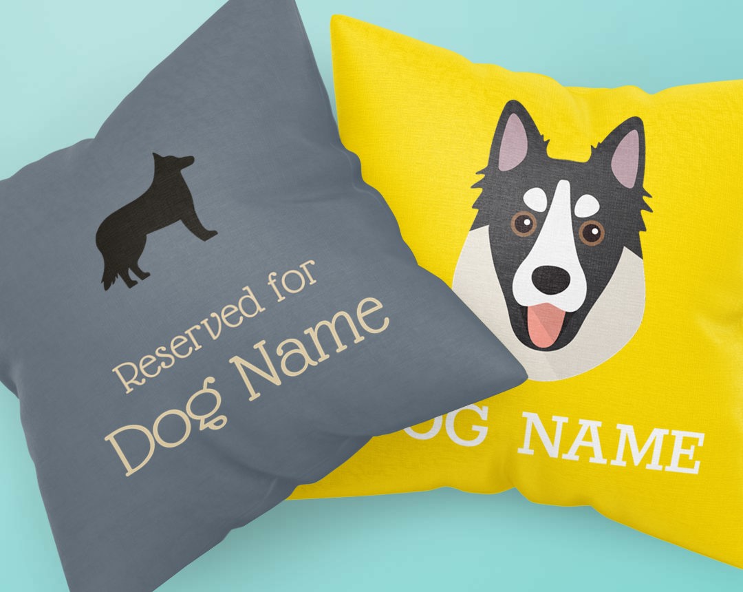 Two Personalized Dog Pillows