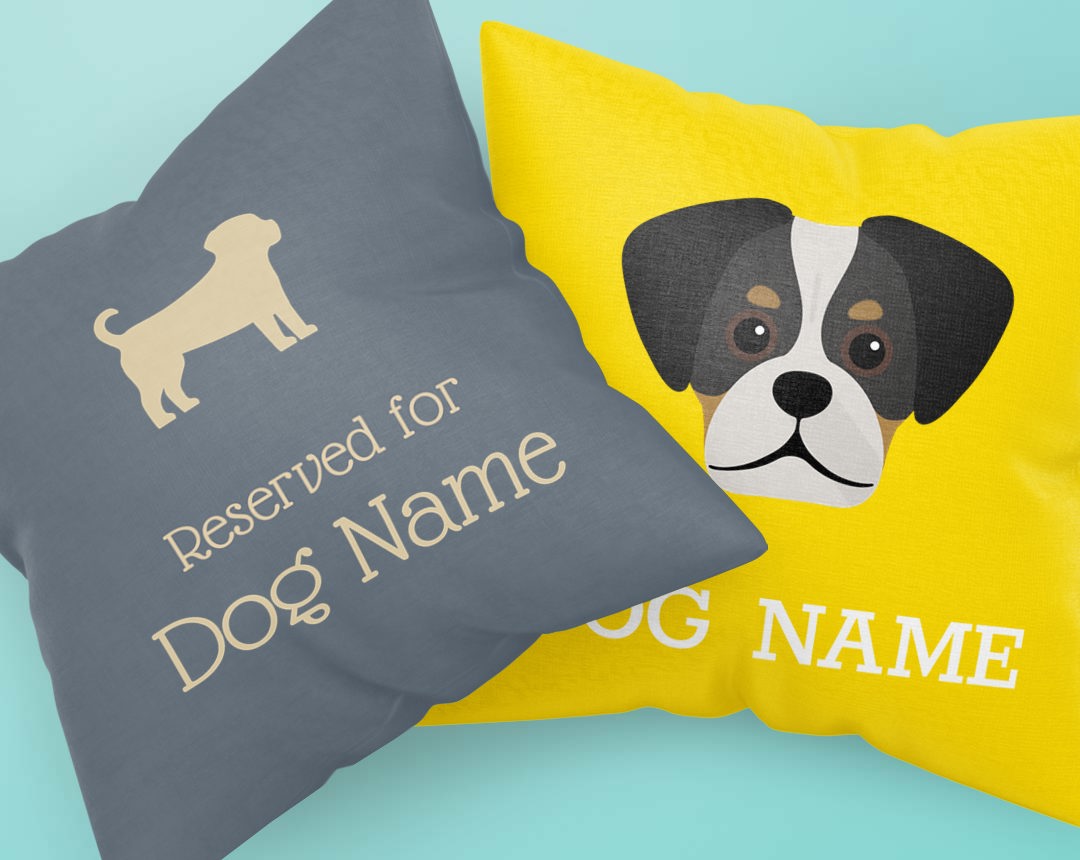 Two Personalized Dog Pillows