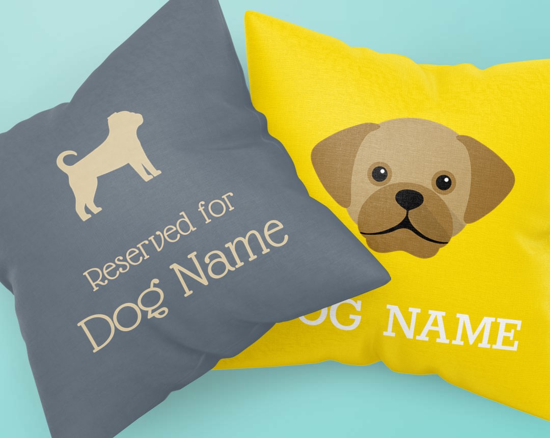 Two Personalized Dog Pillows