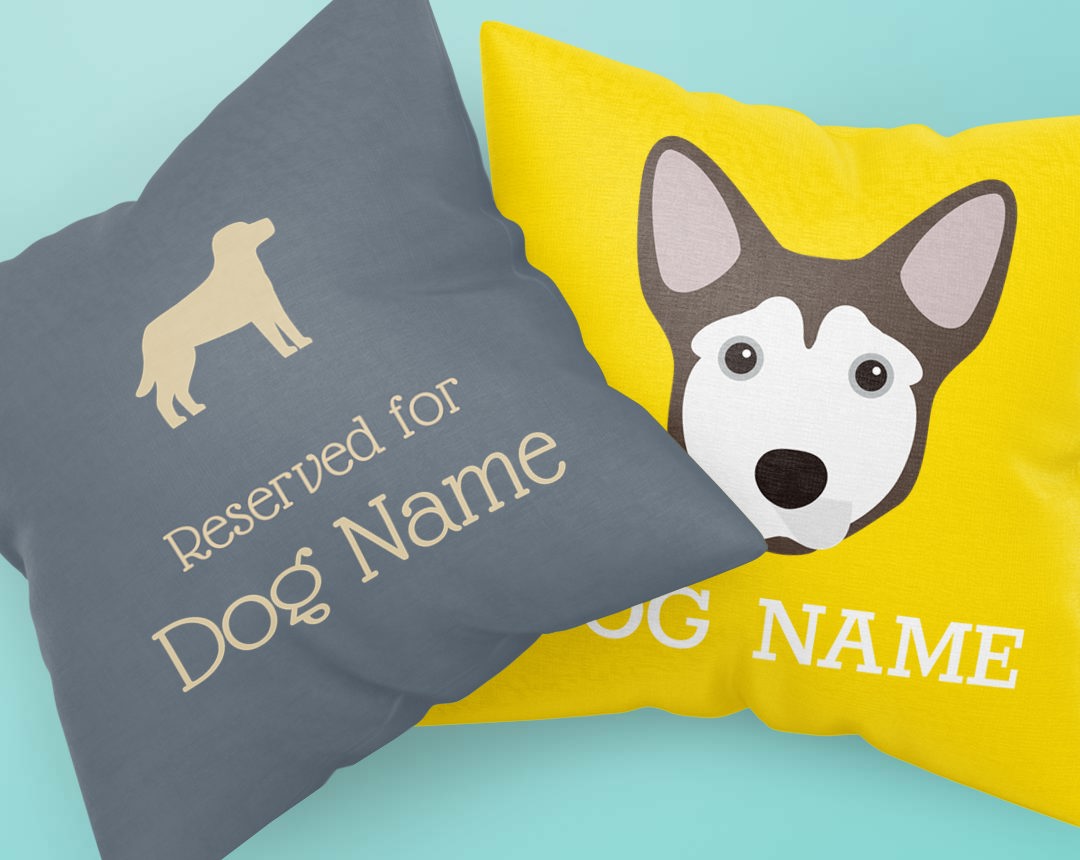 Two Personalized Dog Pillows