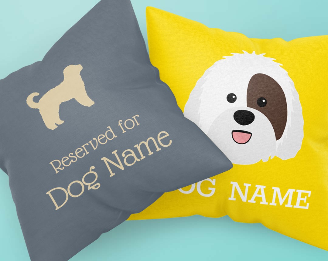 Two Personalized Dog Pillows