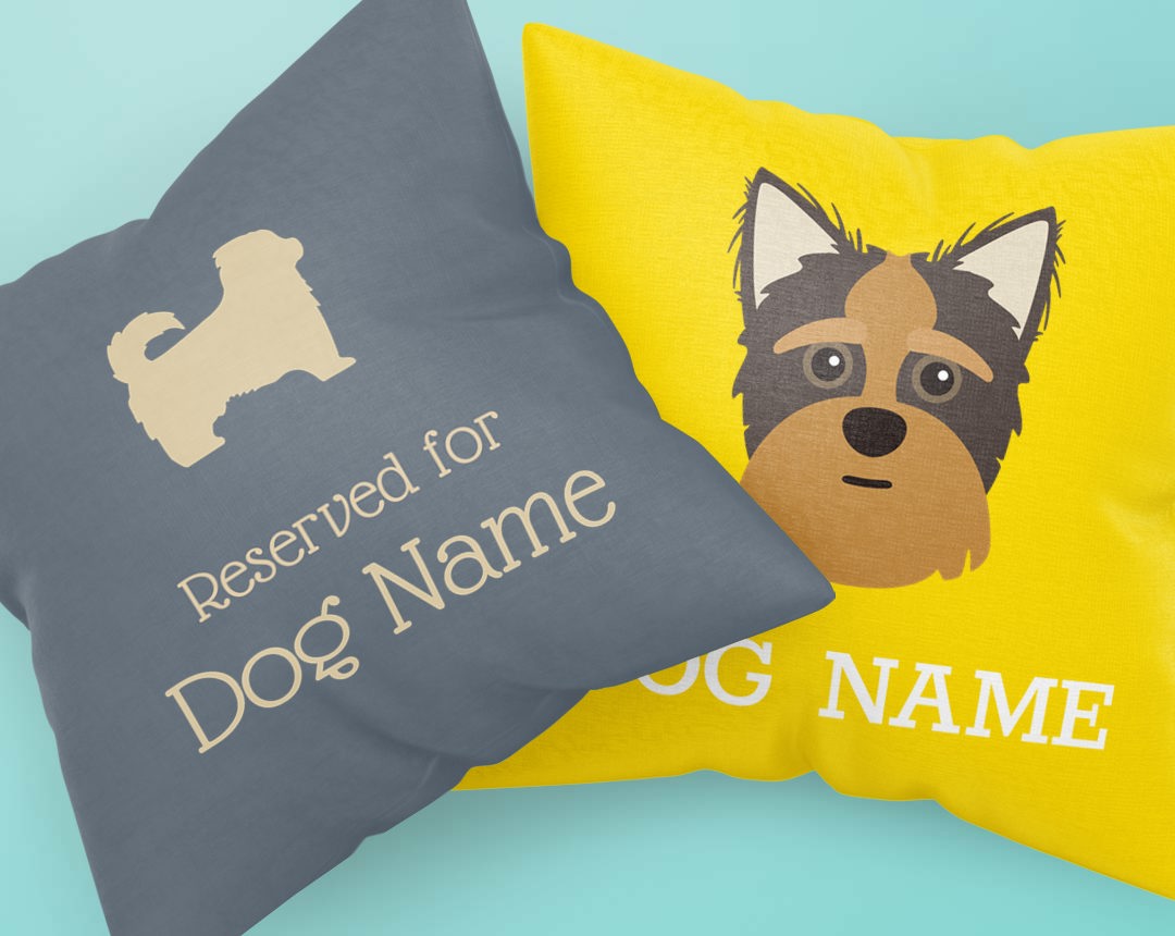 Two Personalized Dog Pillows