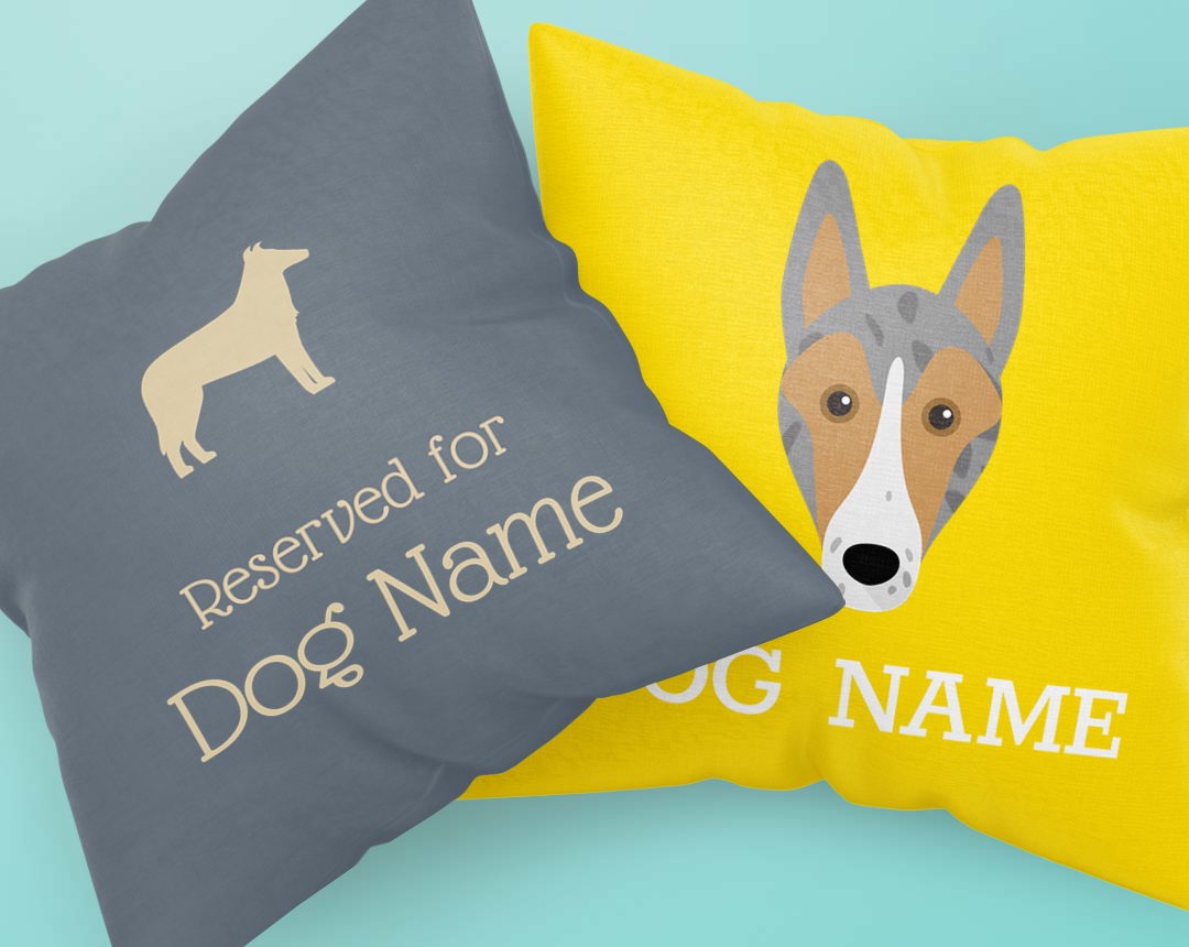 Two Personalized Dog Pillows