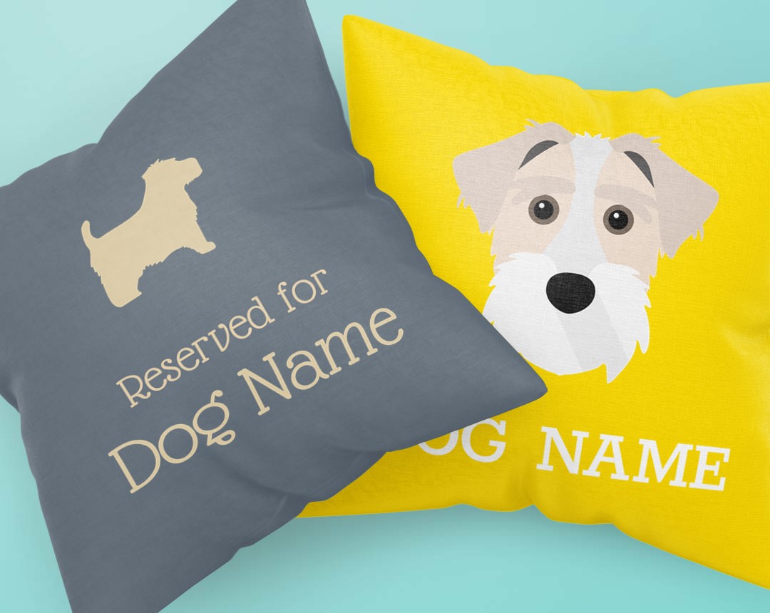 Two Personalized Dog Pillows