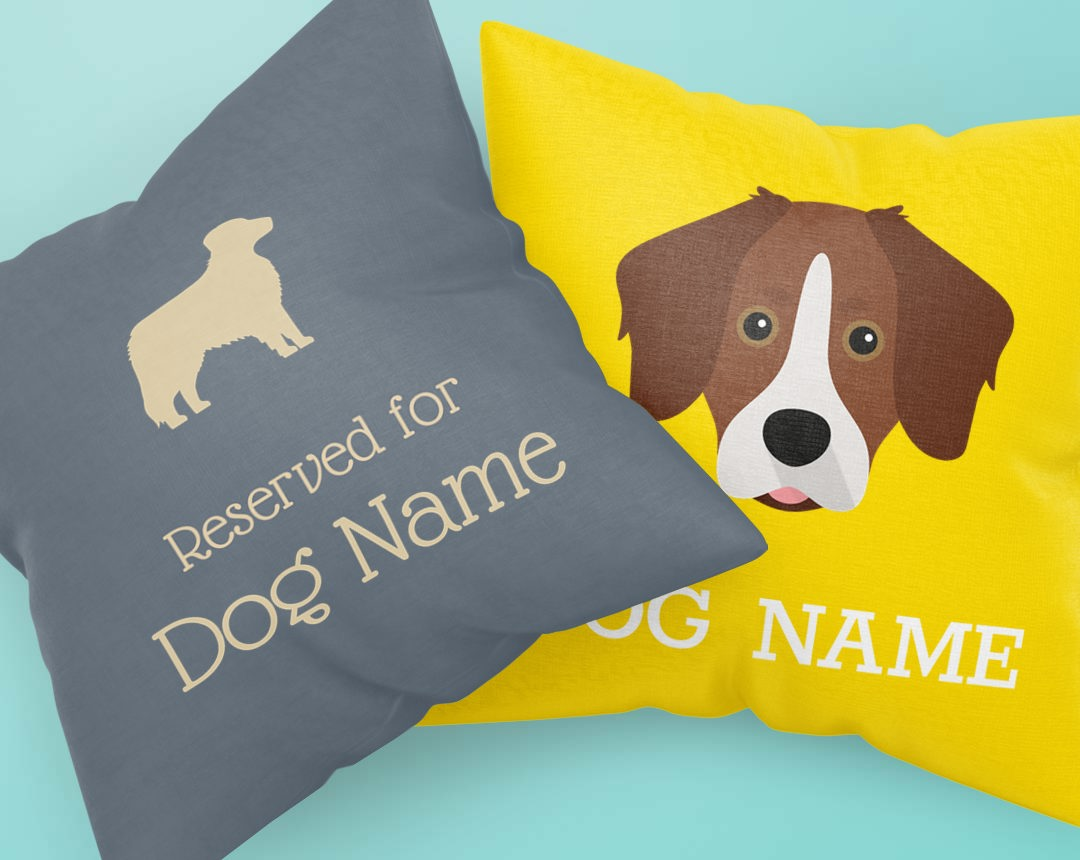 Two Personalized Dog Pillows