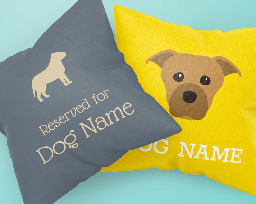 Two Personalized Dog Pillows