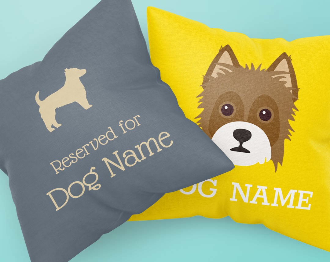 Two Personalized Dog Pillows