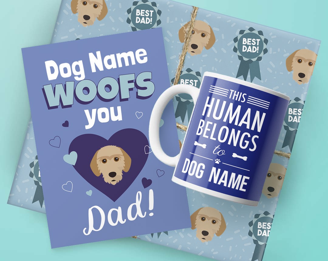 Dog Dad's Birthday Gifts featuring Card, Wrap and Mug