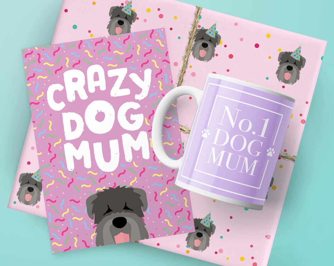 Dog Mum's Birthday Gifts featuring Card, Wrap and Mug