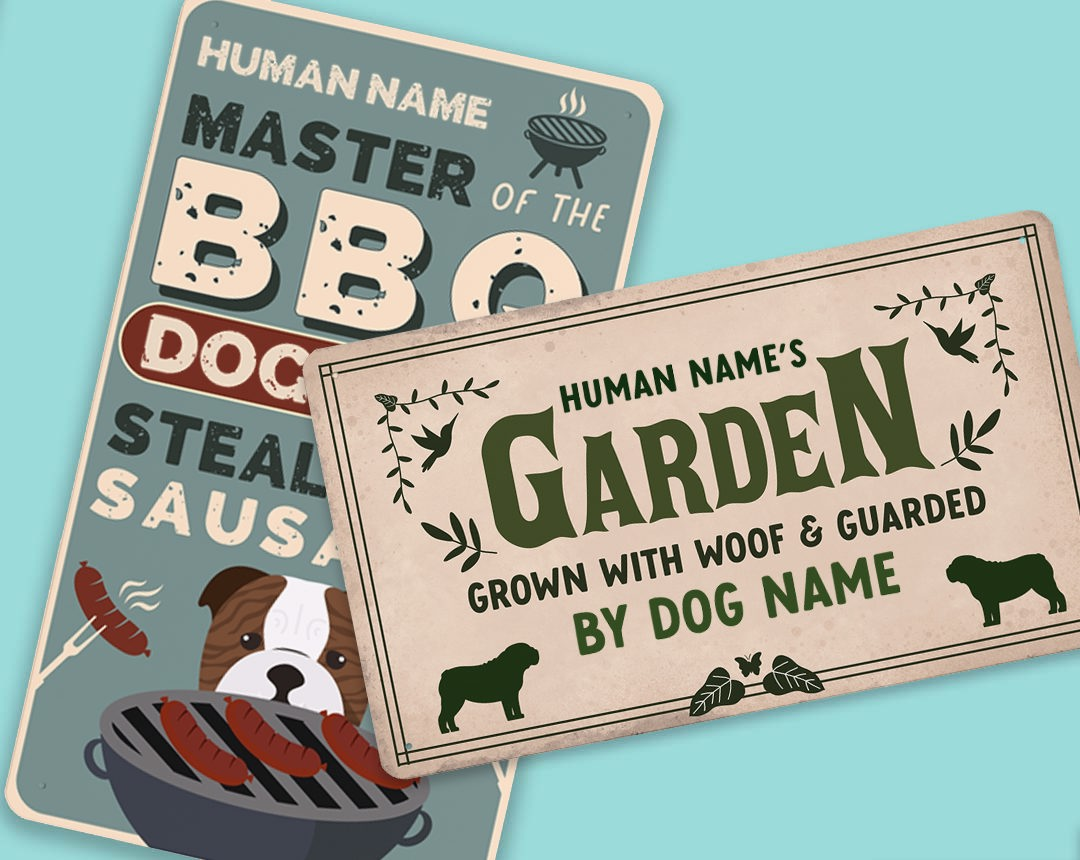 Metal Signs personalised with your dogs icon and name
