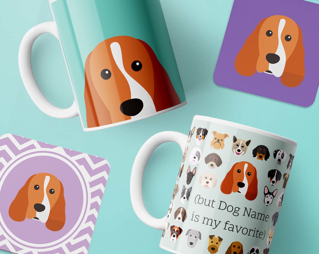 Personalized Dog Mugs and Coasters