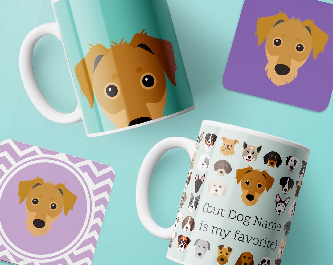 Personalized Dog Mugs and Coasters