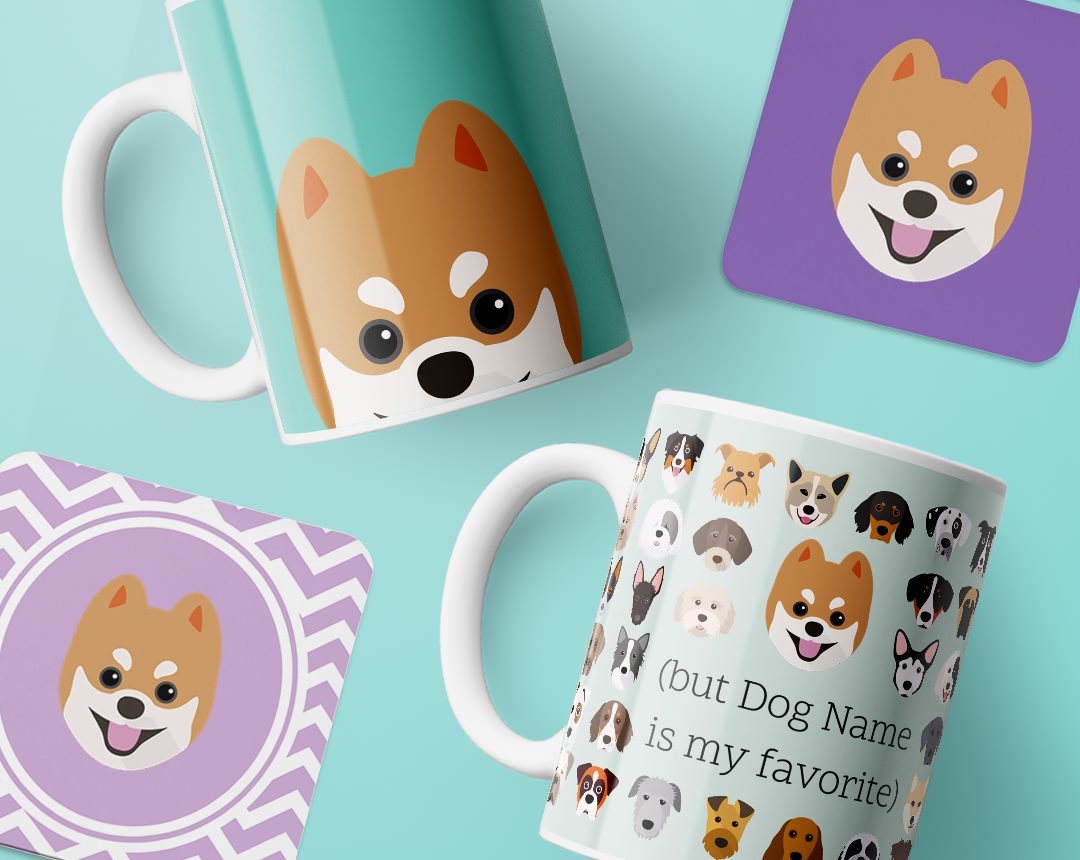 Personalized Dog Mugs and Coasters