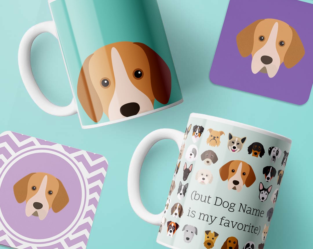 Personalized Dog Mugs and Coasters