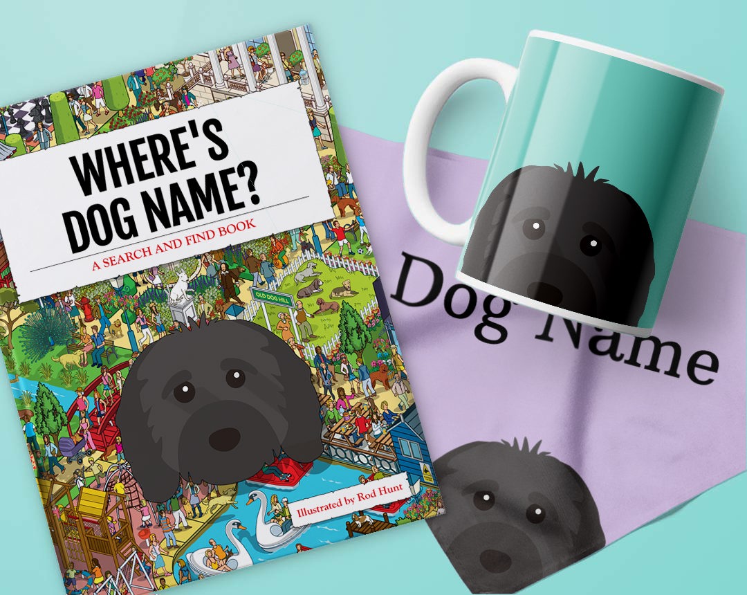 A range of personalized gifts featuring your dog