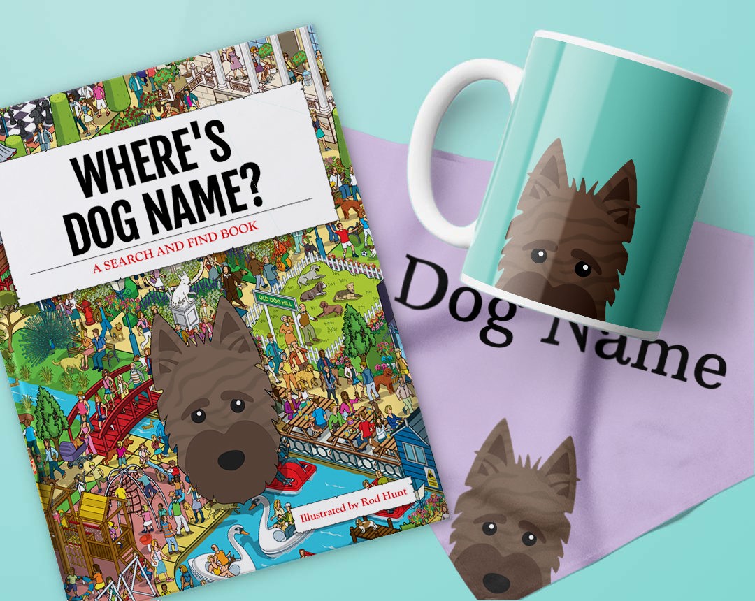 A range of personalized gifts featuring your dog