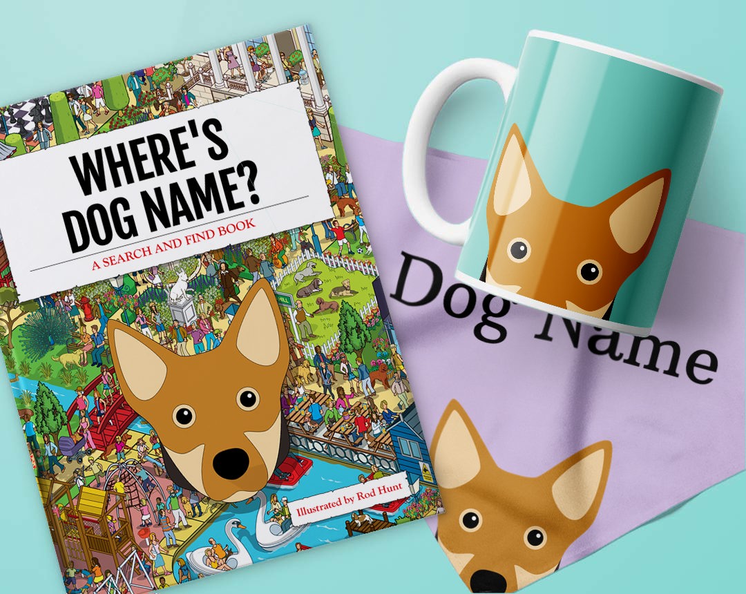 A range of personalized gifts featuring your dog