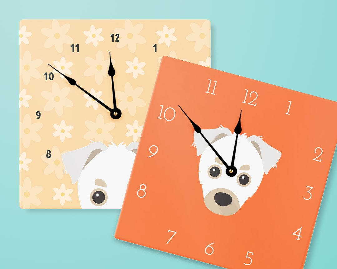 Two Personalized Dog Clocks