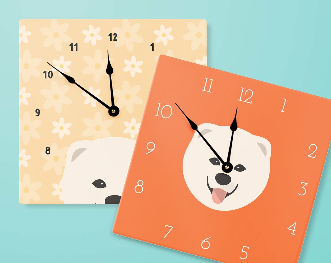 Two Personalized Dog Clocks