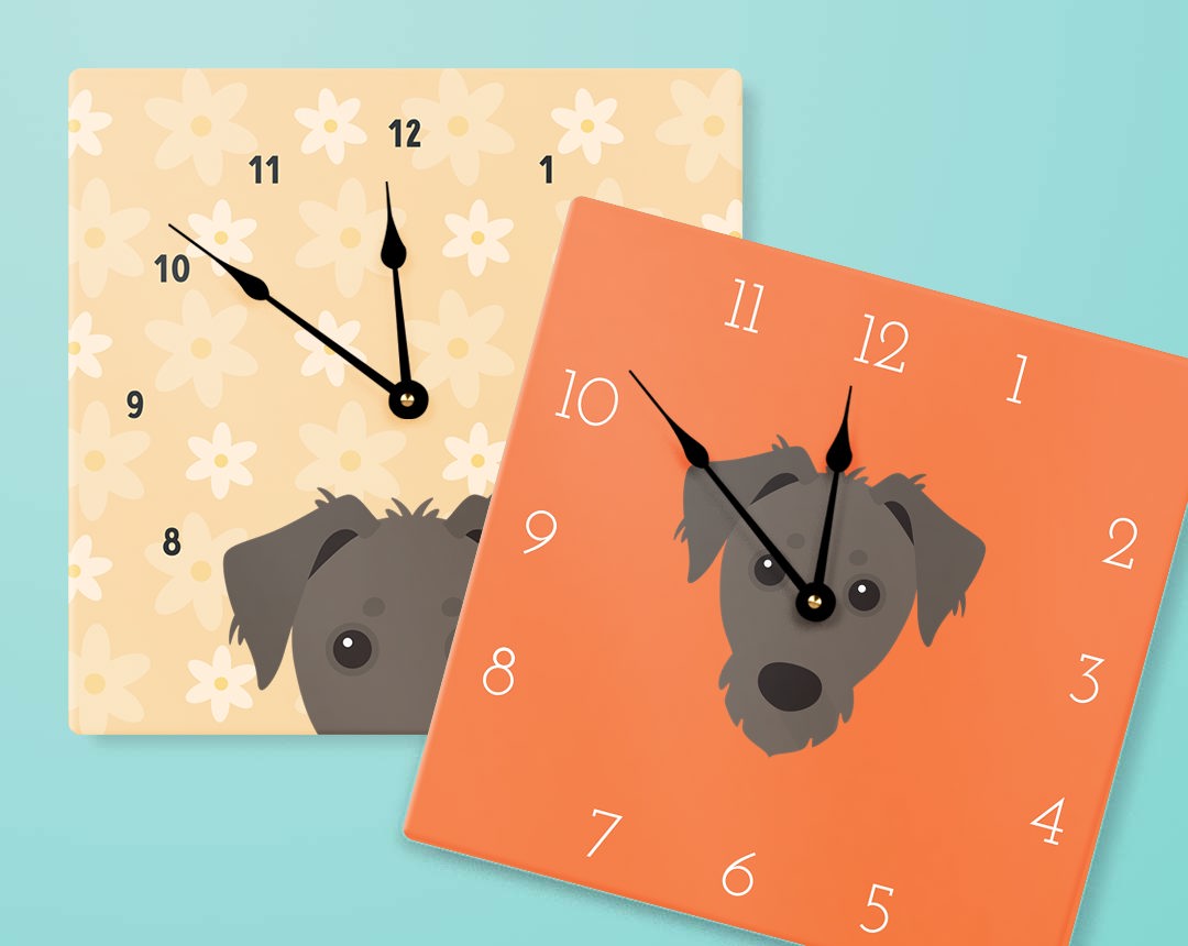 Two Personalized Dog Clocks