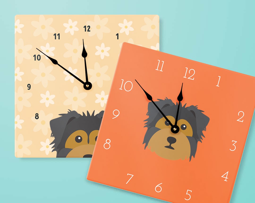 Two Personalized Dog Clocks