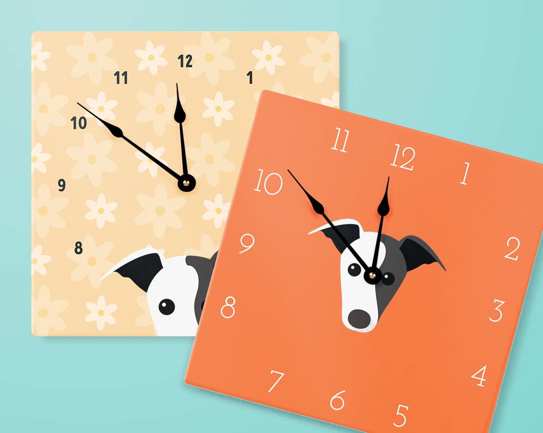 Two Personalized Dog Clocks