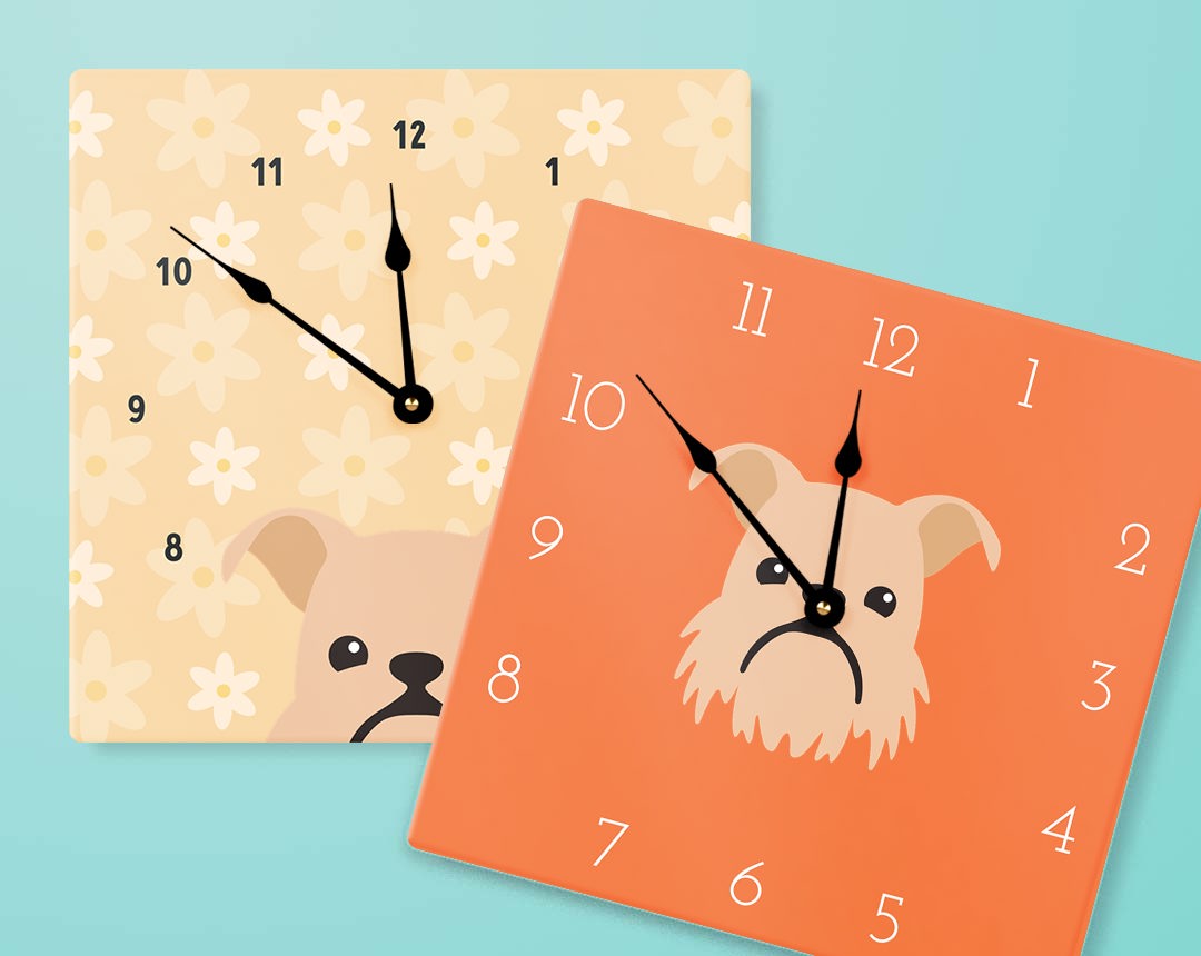 Two Personalized Dog Clocks