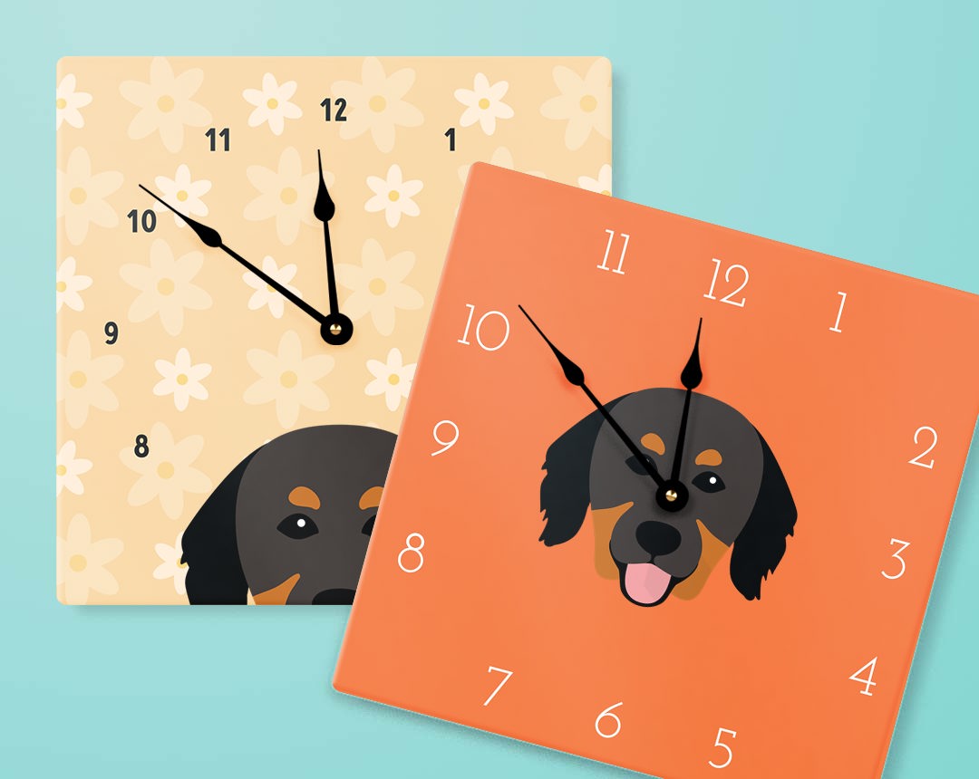 Two Personalized Dog Clocks