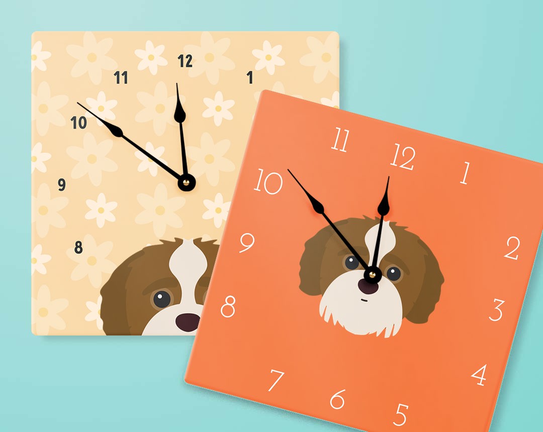 Two Personalized Dog Clocks