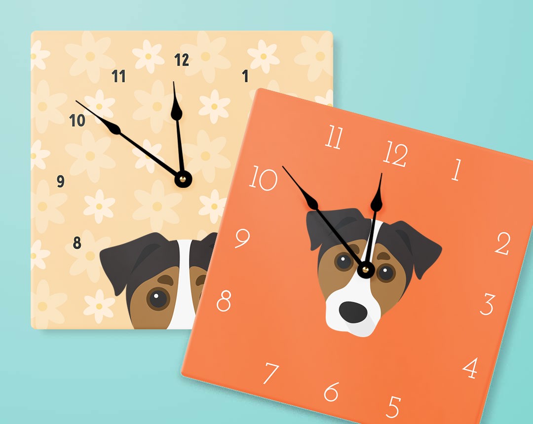 Two Personalized Dog Clocks