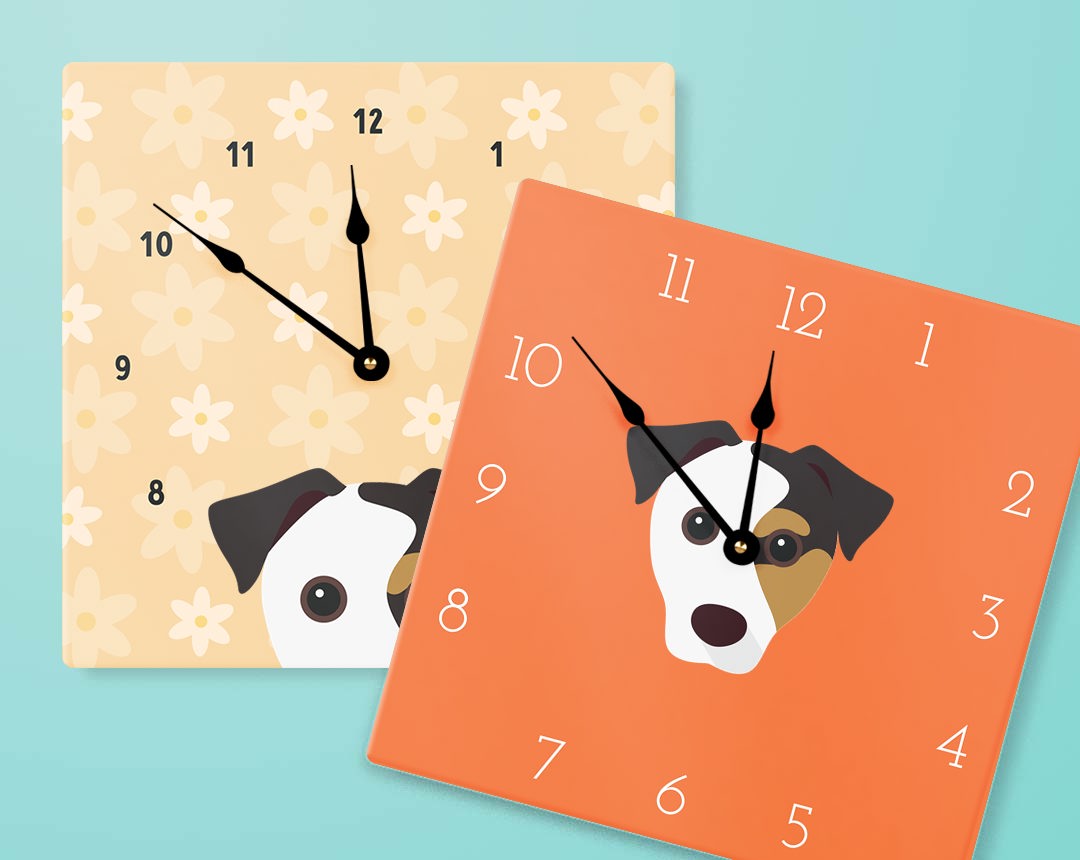 Two Personalized Dog Clocks