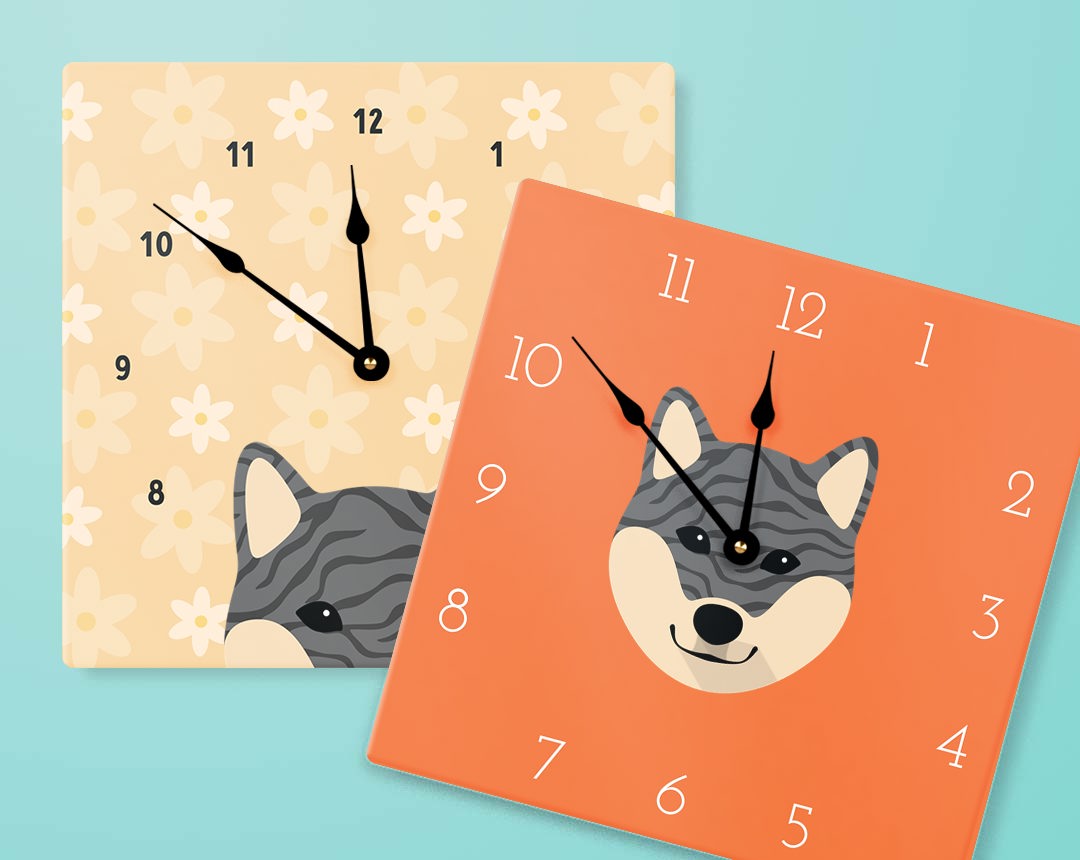 Two Personalized Dog Clocks