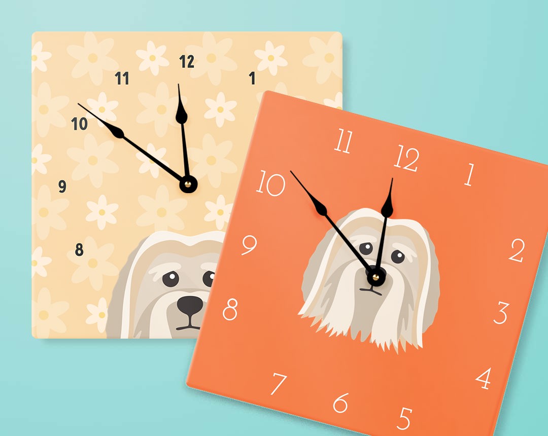 Two Personalized Dog Clocks